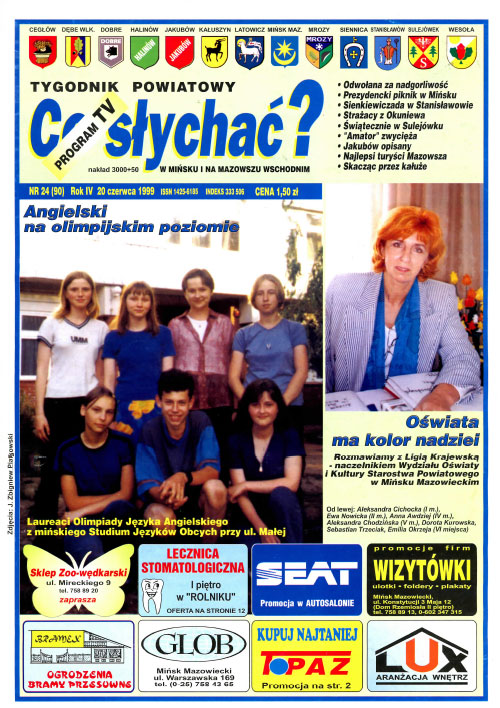 Okładka gazety Co słychać? - nr 24 (90) 1999